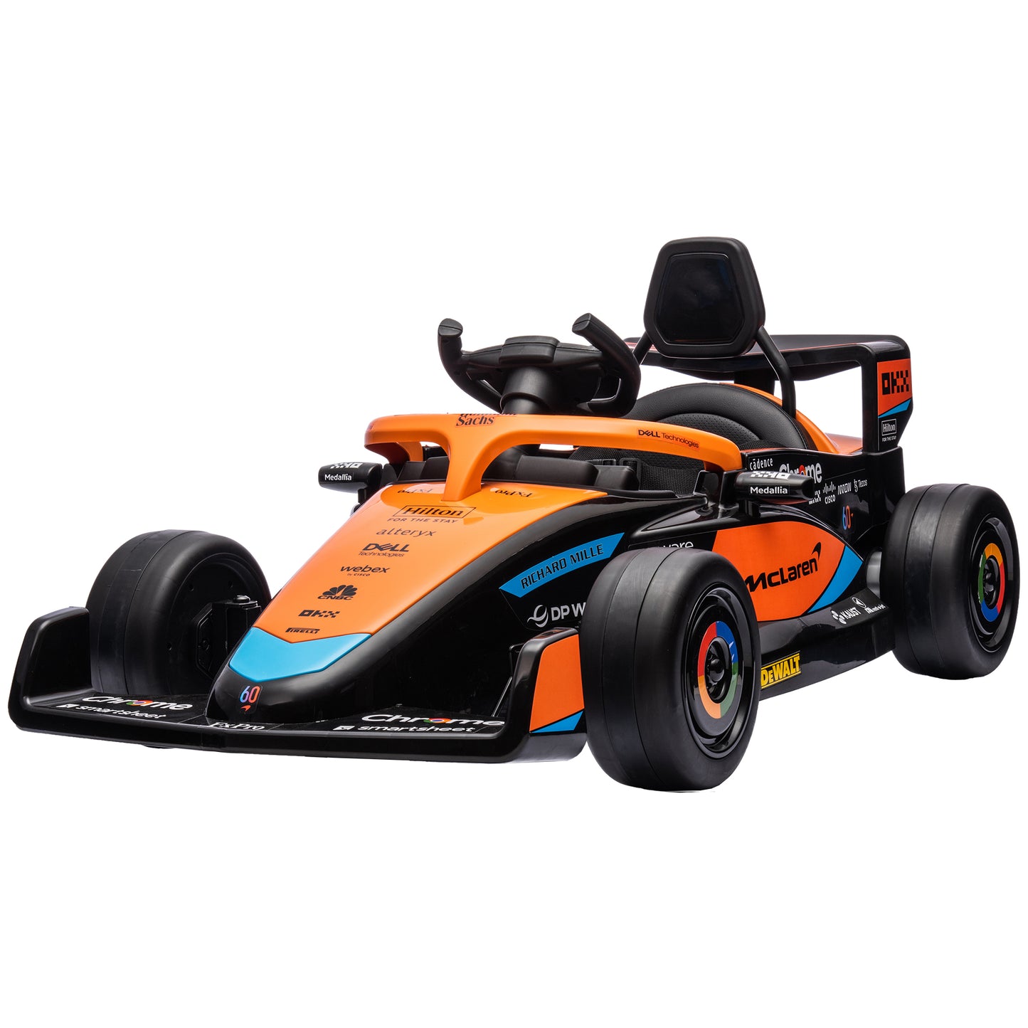 12V Electric Car for Kids with Suspension, Music, MP3 and Remote Control (3-5 Years), Orange