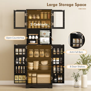 Meuble de rangement avec 8 étagères, noir