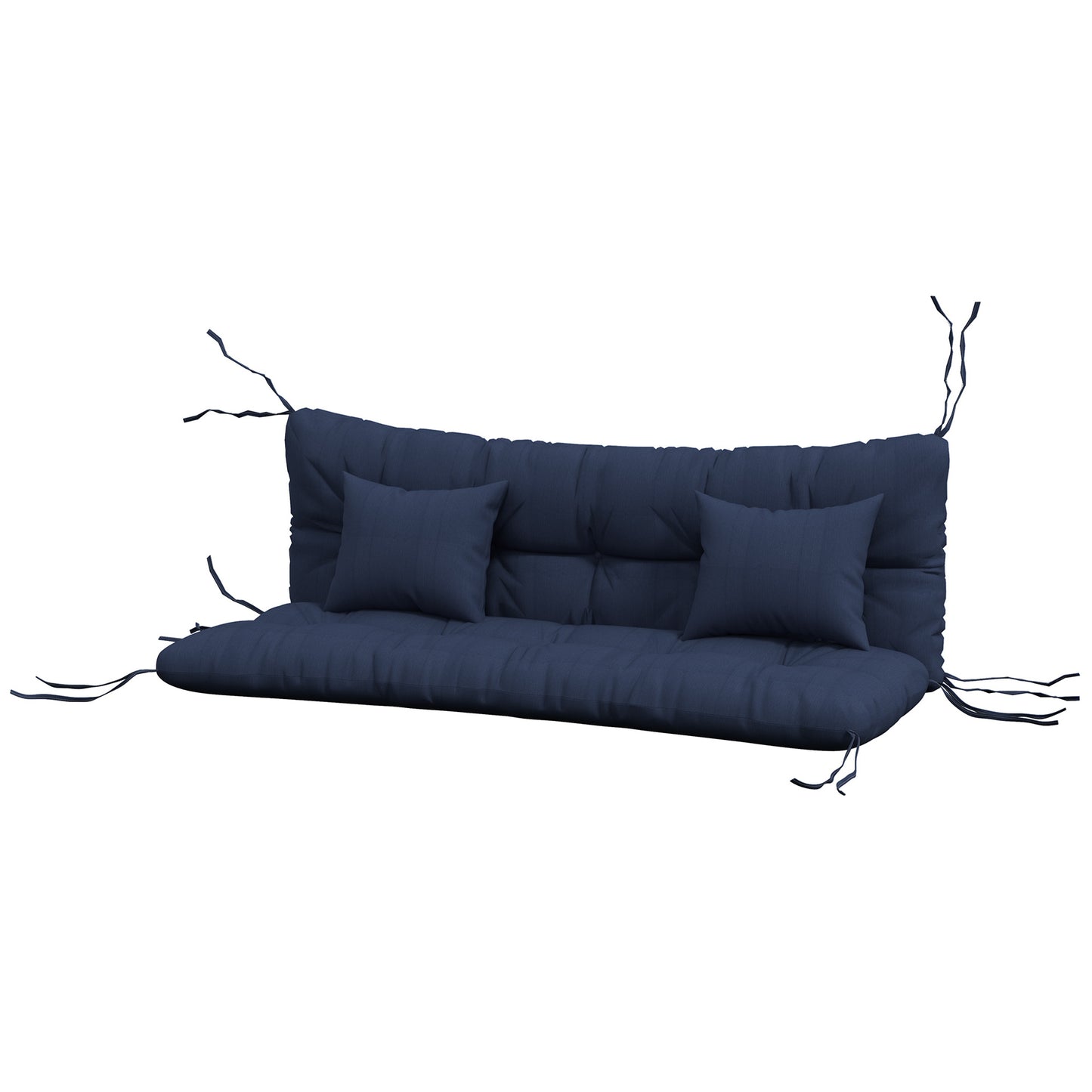 Lot de 4 coussins de dossier et d'assise de rechange avec attaches, bleu marine
