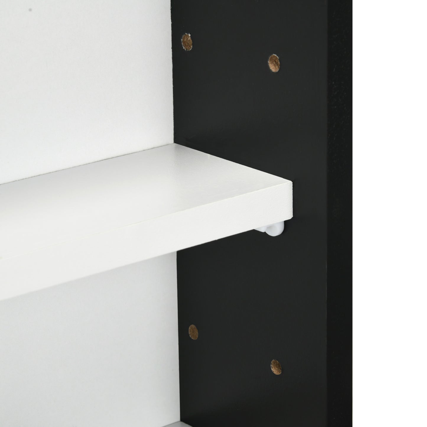 Vitrine à 5 niveaux avec 2 portes vitrées et 4 étagères réglables, noir