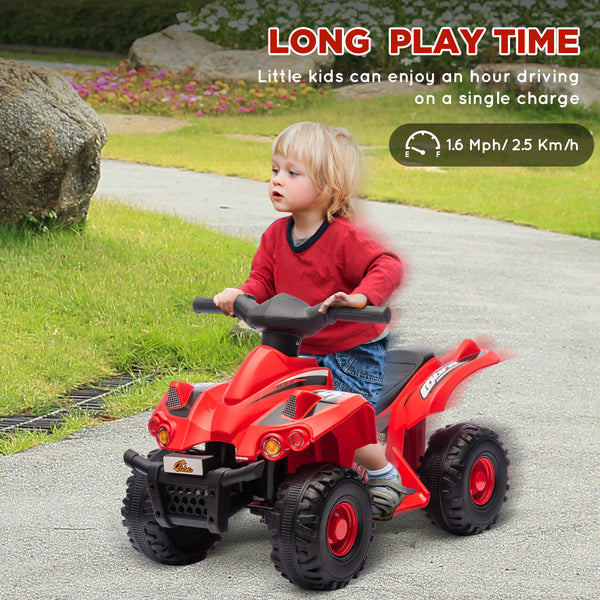 6V Off-Road Quad with Music, Red