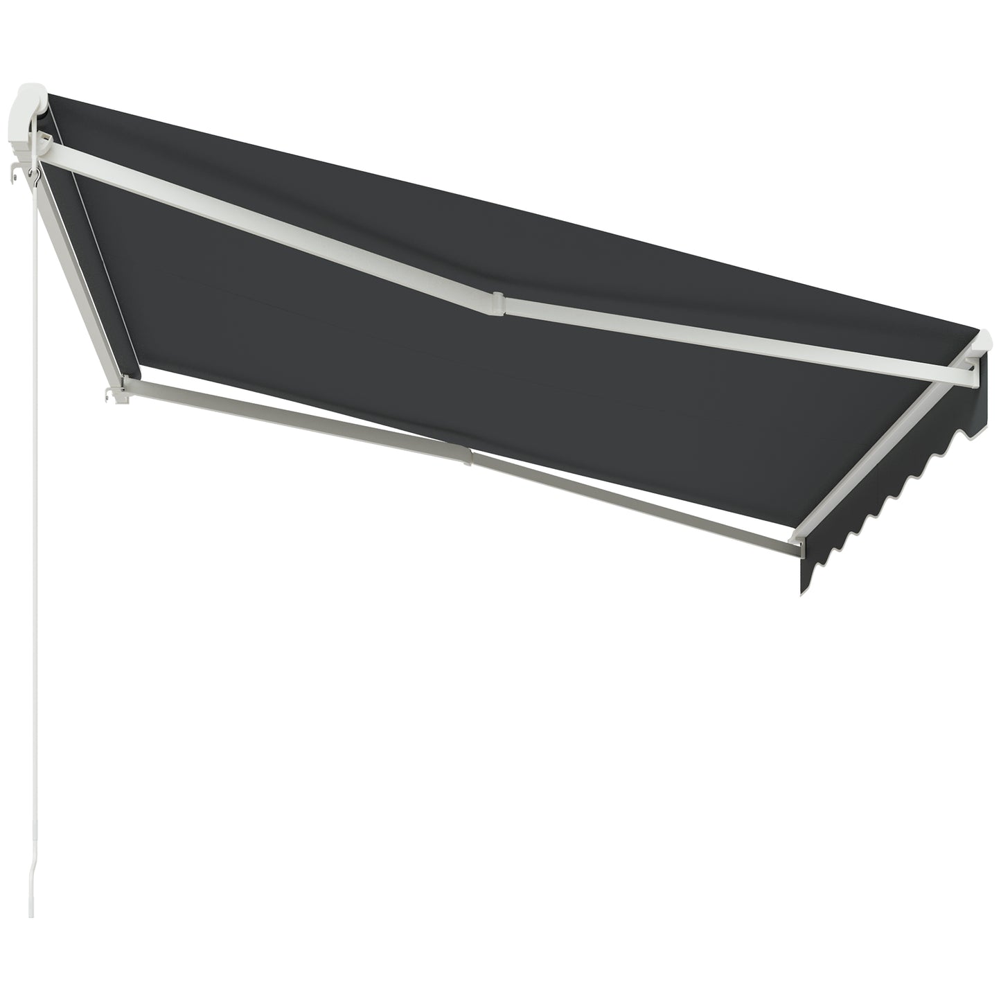 Stores automatiques rétractables électrique 10' x 8' avec télécommande, manivelle et cadre en aluminium, gris