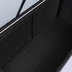 Coffre de rangement extérieur en osier de 75 gallons avec vérin à gaz, marron foncé