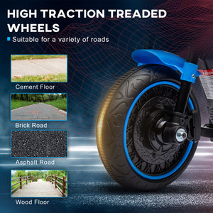6V motorcycle with training wheels, blue