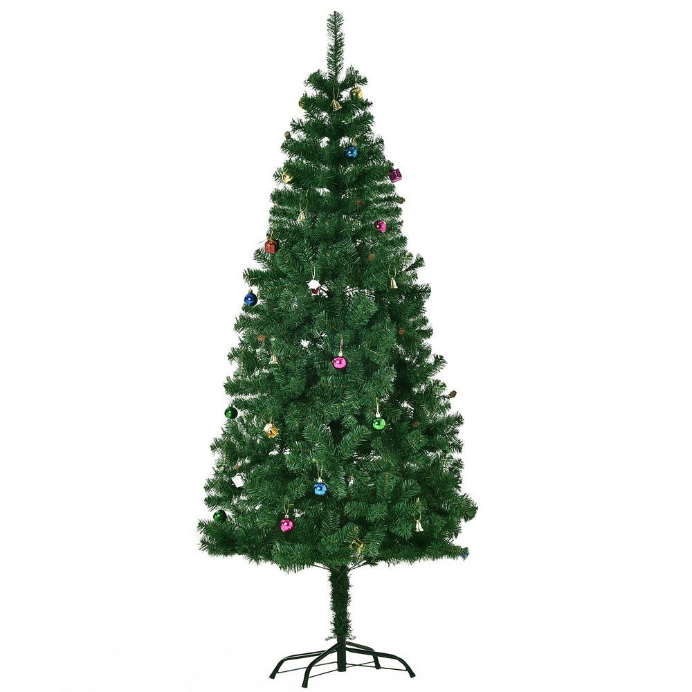 Sapin de Noël artificiel vert de 6 pieds avec décoration