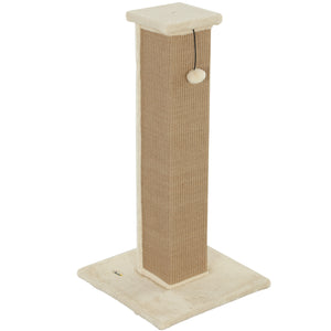 81cm High Cat Tree, Scratching Post with Hanging Ball and Soft Plush, Beige
