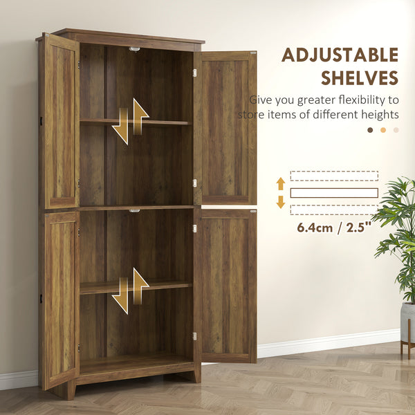 Meuble de rangement avec portes et étagères, marron
