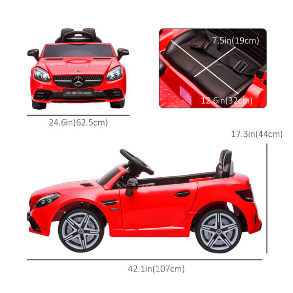 Voiture 12 V avec télécommande parentale et deux moteurs, rouge
