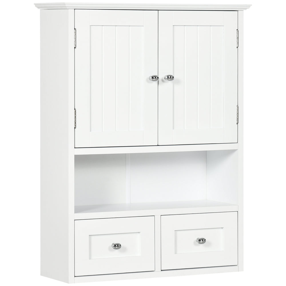 Armoire murale de salle de bain avec étagère, blanc