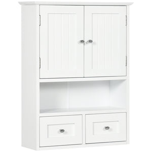 Armoire murale de salle de bain avec étagère, blanc