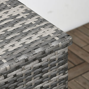 Coffre de rangement extérieur de 113 gallons, coffre de terrasse en rotin pour l'intérieur, gris