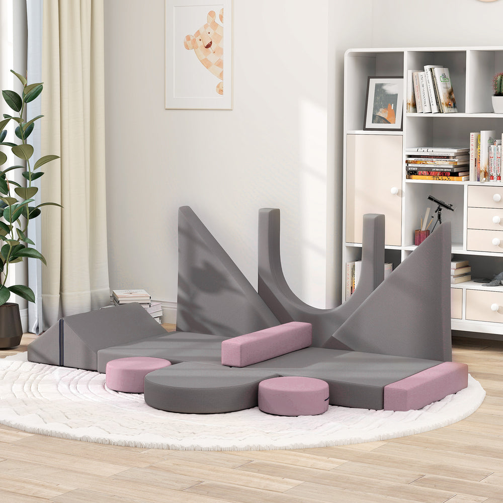 Canapé de jeu modulaire 12 pièces pour enfants, gris