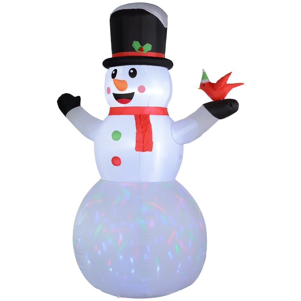 Bonhomme de neige gonflables de Noël de 12 pieds avec lumière LED rotative colorée