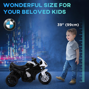 BMW 6 V Motorcycle, with headlight, music, 3 wheels - Black