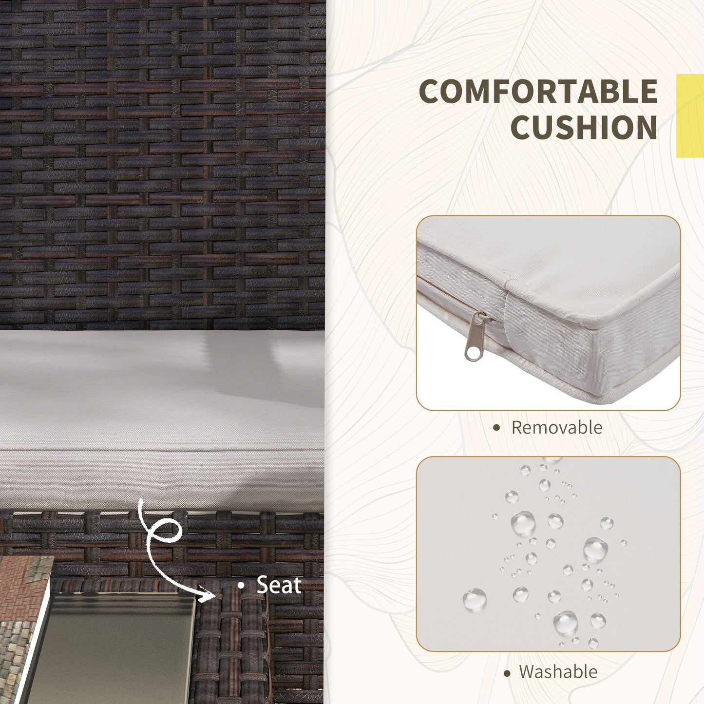 Ensemble de meubles de jardin 4 pièces avec canapé causeuse, blanc