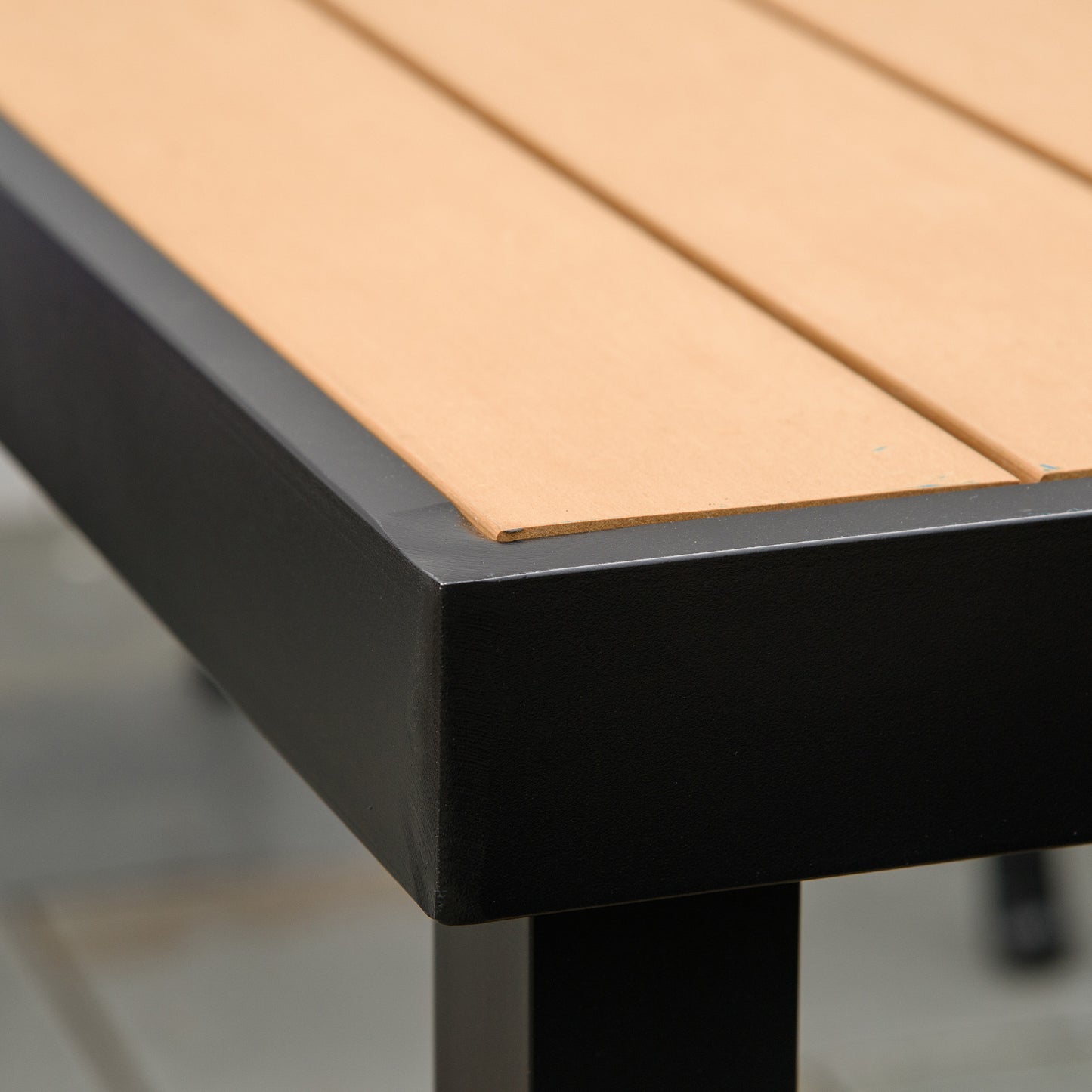 Table de salle à manger d'extérieur en aluminium pour 6 personnes, naturel