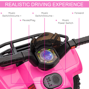 6V off-road quad, pink
