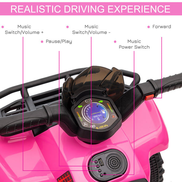 6V off-road quad, pink
