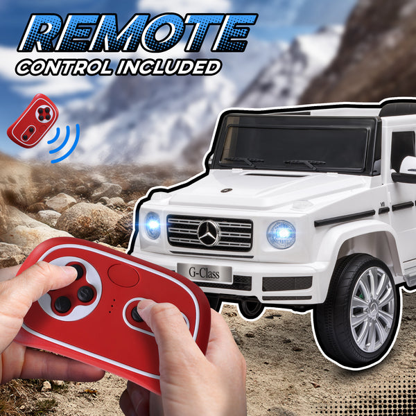 Mercedes Benz G500 12 V avec télécommande, blanche