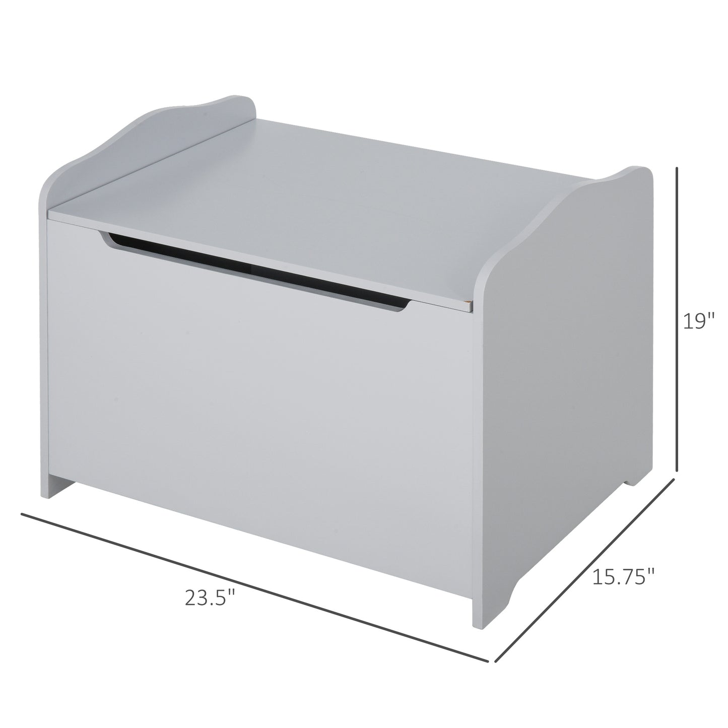 Coffre de rangement en bois pour jouets pour enfants, gris
