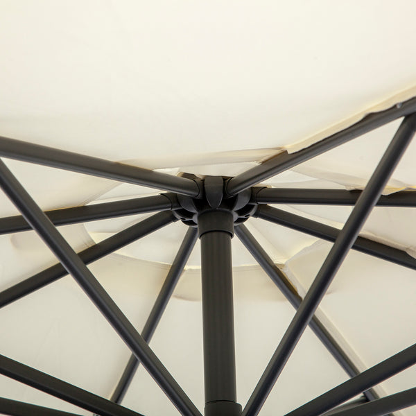 Offset Umbrella for Outdoor Market Hanging Banana Umbrella Offset Sunshade Crank Handle Cross Base Beige