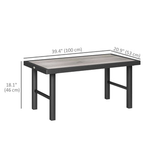 Table basse en métal pour jardin extérieur, gris vieilli