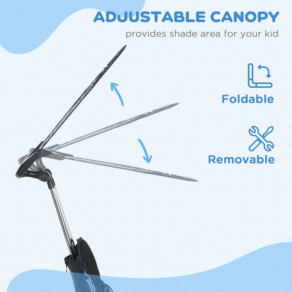 Tricycle 6 en 1 pour enfants avec guidon et auvent amovibles, bleu