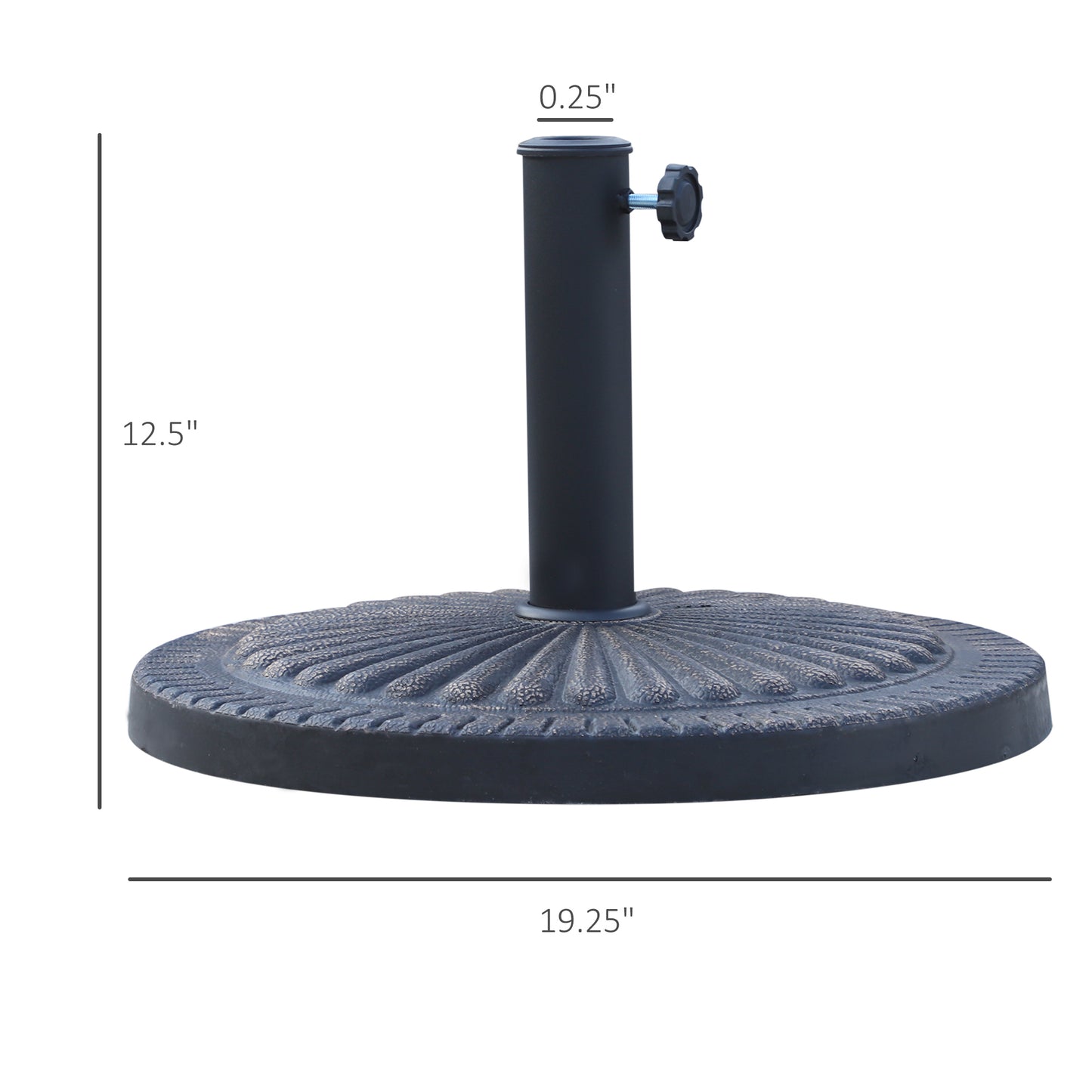 Support de parasol rond en résine décorative, 14 kg, bronze, 48 cm