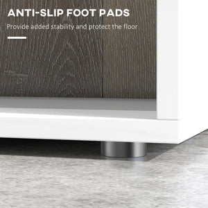 Bibliothèque géométrique en bois à 5 niveaux , blanc