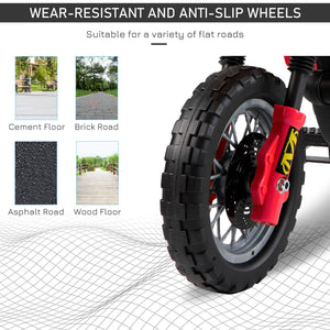 6V Electric Motorcycle with Training Wheels, Red