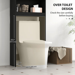 Modern Bathroom Cabinet with Barn Doors and Open Shelf, Black