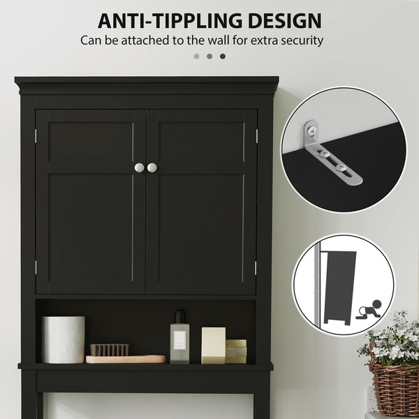 Meuble de rangement à 3 niveaux au-dessus des toilettes avec étagère réglable