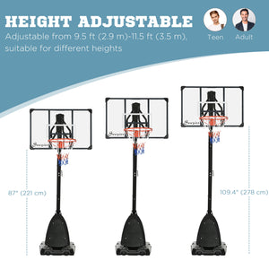 Panier de basket portable d'extérieur avec support et panneau arrière