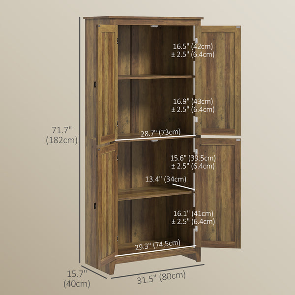 Meuble de rangement avec portes et étagères, marron