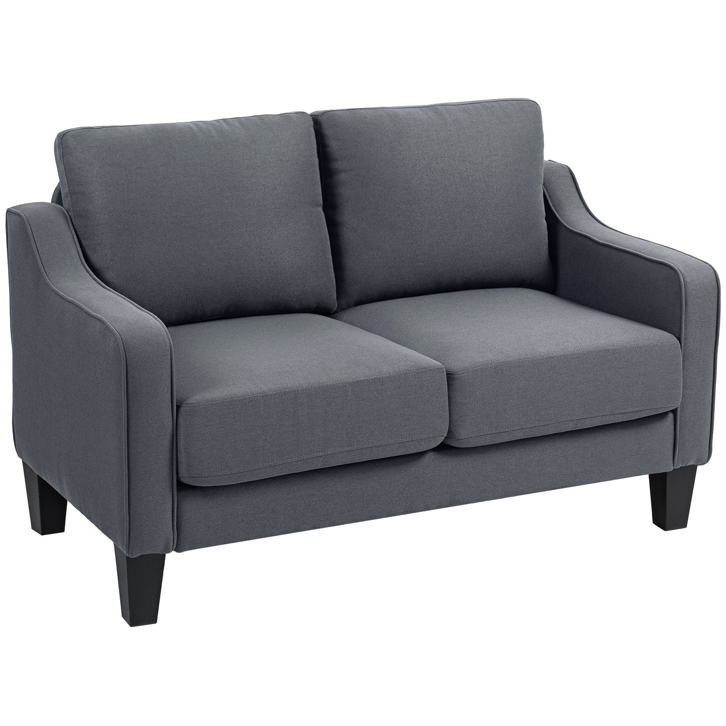 Canapé moderne avec ressorts ensachés, revêtement en lin, rembourrage épais, gris anthracite