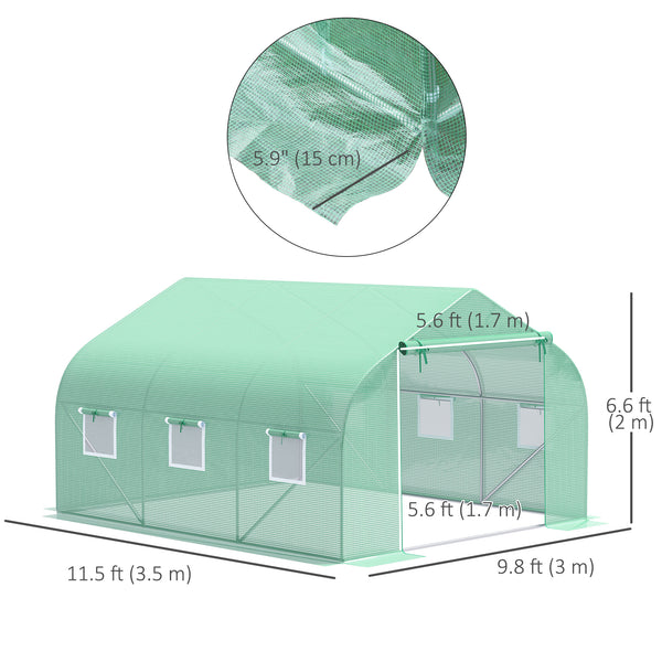 Walk-in greenhouse with premium steel frame