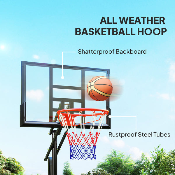 Panier de basket portable de 1,3 à 3 m avec roulettes