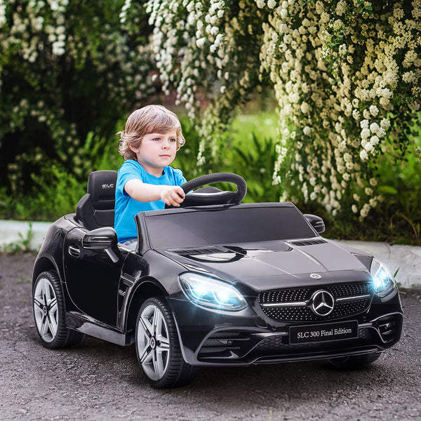 Voiture 12 V avec télécommande parentale et deux moteurs, noir