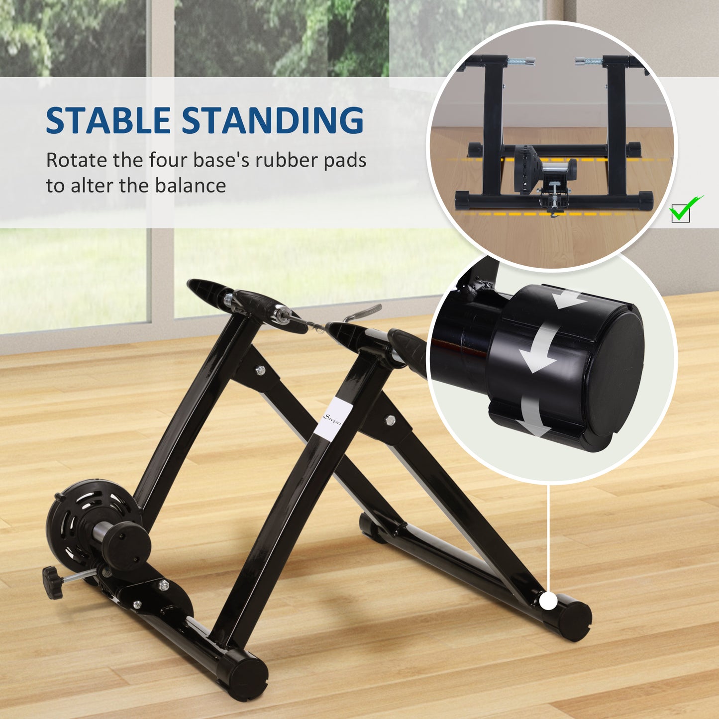 Stationary Bike Stand for Cycling Exercise, 26-28 Inch Wheels, Black