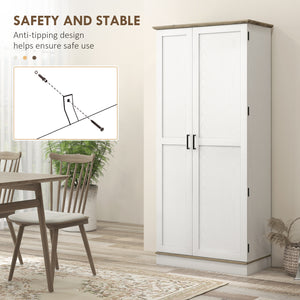 Meuble de rangement avec étagères de porte et étagères réglables, blanc crème