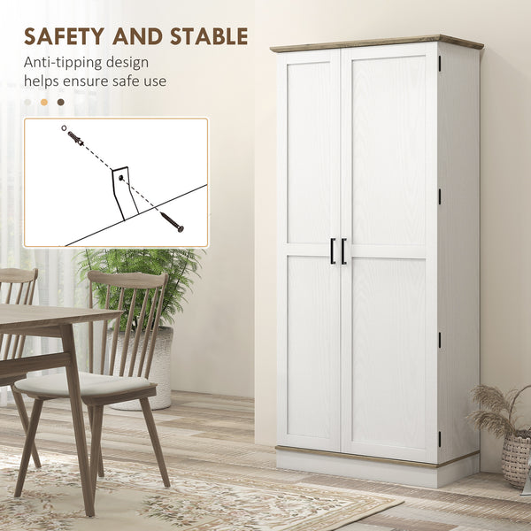 Meuble de rangement avec étagères de porte et étagères réglables, blanc crème