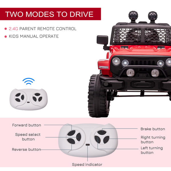 12V Off-Road Car with Remote Control, Red