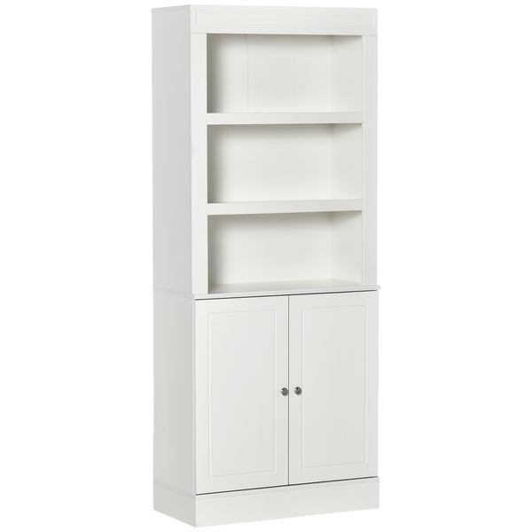 Buffet de cuisine avec étagères à 6 niveaux, blanc, aspect bois