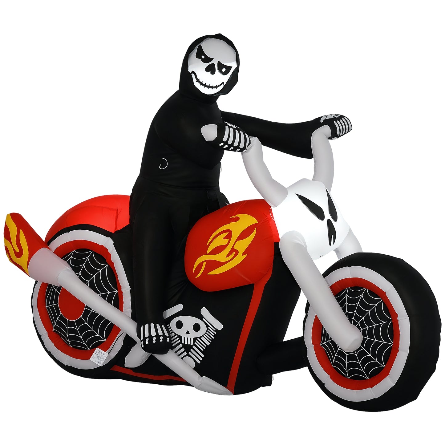 Halloween gonflable Grim Reaper Flaming Moto Extérieur LED Éclairé
