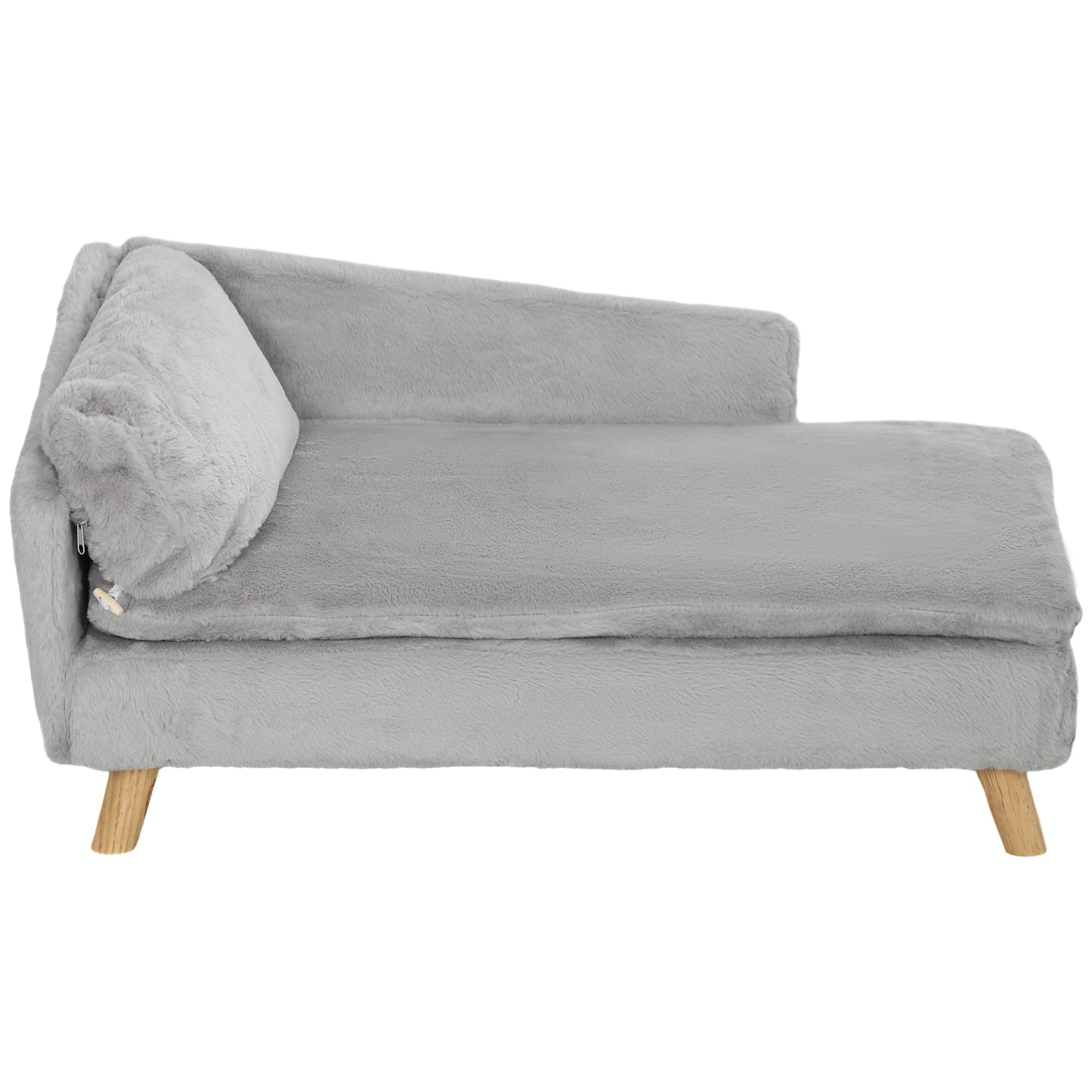 Canapé-lit pour chiens de taille moyenne avec coussin, oreiller, housse amovible et lavable, gris clair