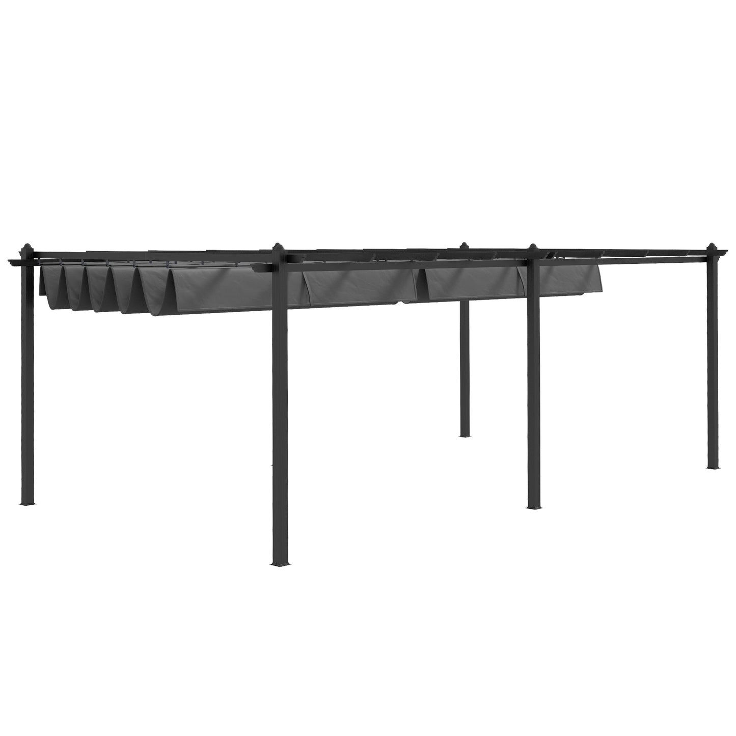 Pergola rétractable 11,7' x 19,6' en aluminium pour barbecue, patio, jardin, terrasse