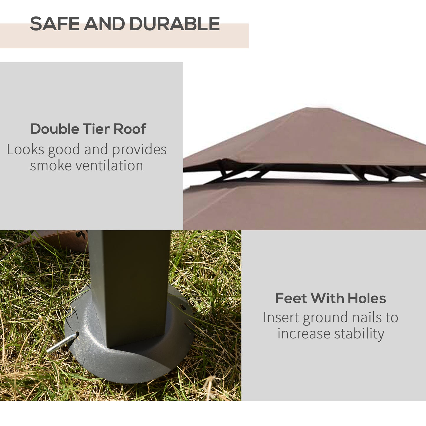 8' x 5' BBQ Tent with Two Tier Canopy for Outdoor Sun Shade