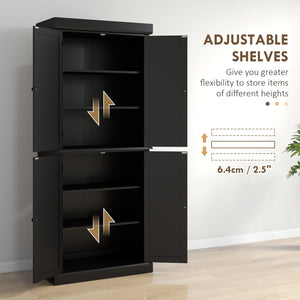 Kitchen cabinet with 4 doors, black