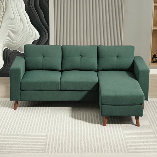 Canapé sectionnel avec méridienne convertible, vert foncé