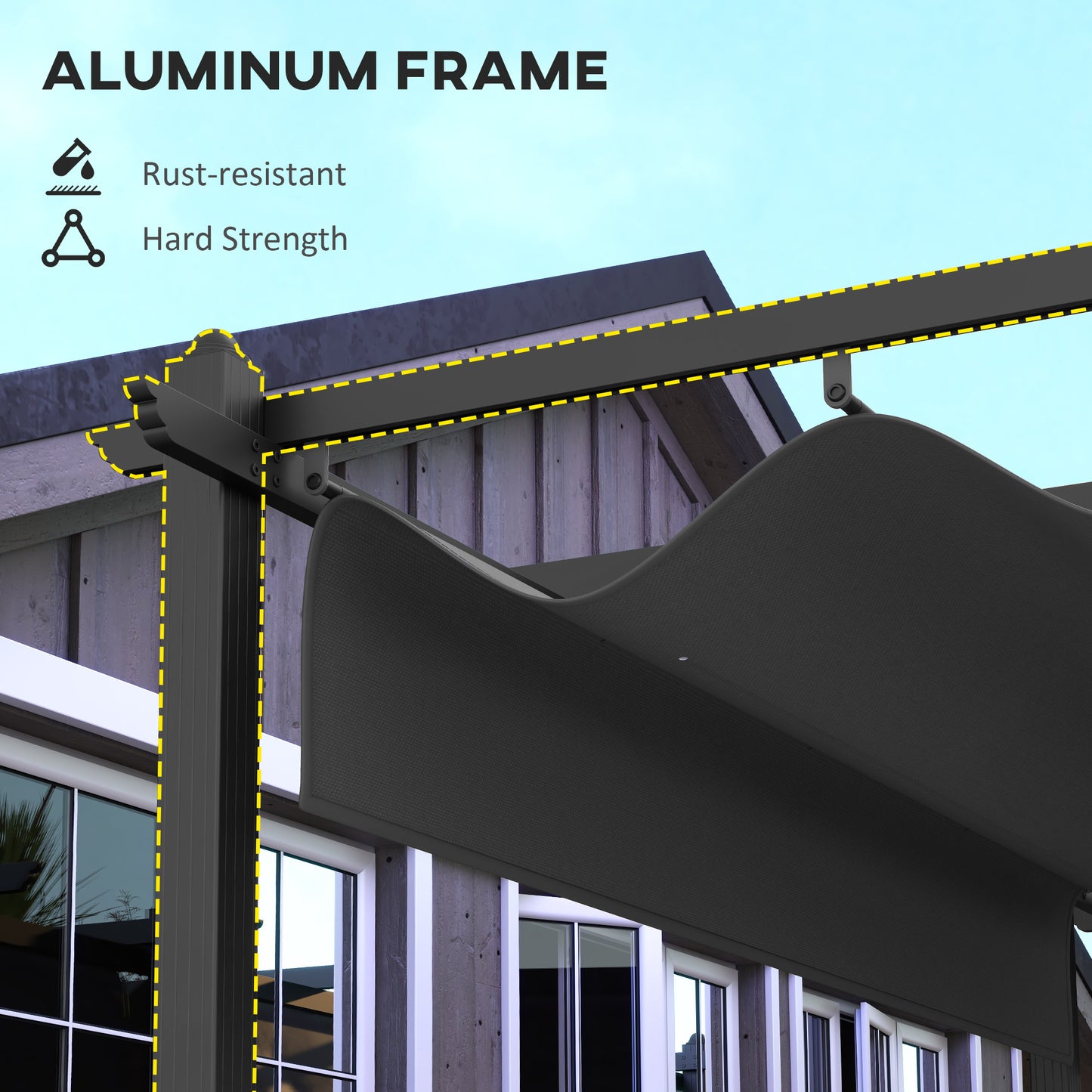 Pergola rétractable 11,7' x 19,6' en aluminium pour barbecue, patio, jardin, terrasse